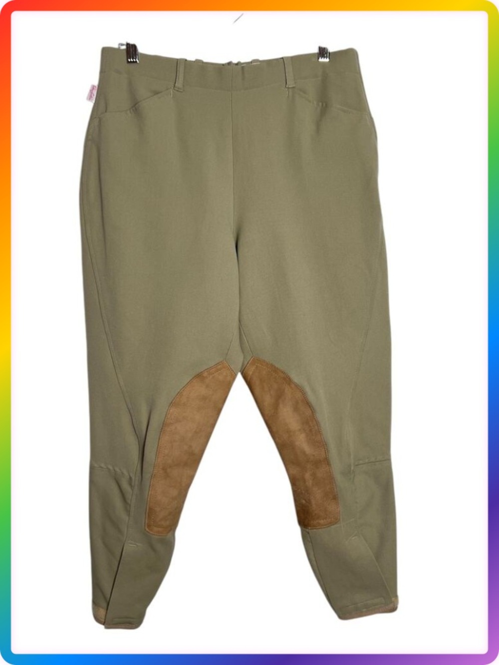 Tailored Sportsman English Riding Breeches 28 Tan Hunter Green Pants NWOT
